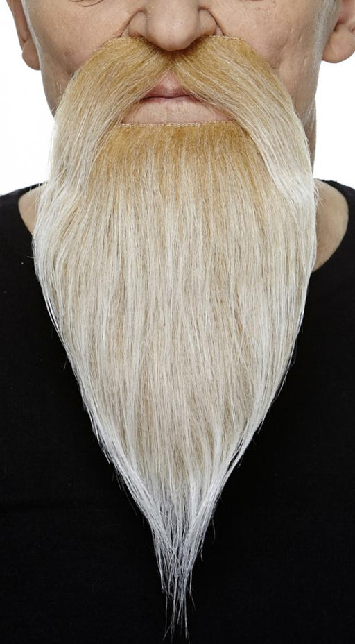 Blonde and White Philosopher Stick-On Beard and Moustache