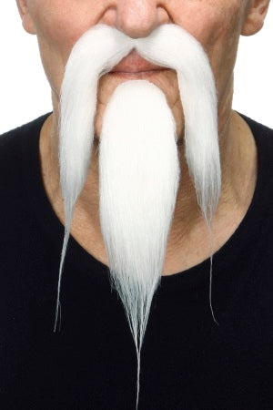 CHINESE BEARD SET WHITE 10 CM X 24 CM