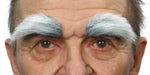 Bushy White and Grey Self-Adhesive Costume Eyebrows, 6 Pieces