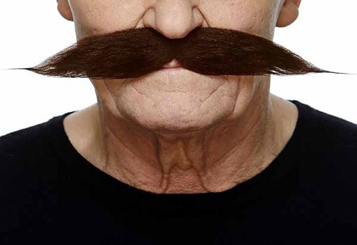 Dark Brown Costume Moustache, 25 cm