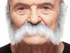 Nigel Long White and Grey Costume Moustache