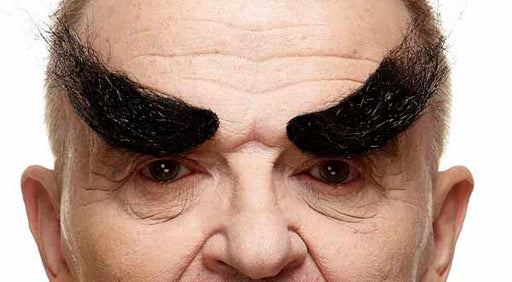Black Self-Adhesive Costume Eyebrows, 6 Pieces