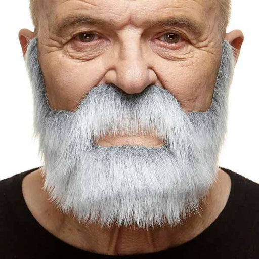 MOUSTACHE & BEARD WHITE/GREY 24X18CM