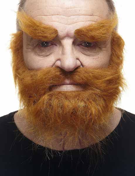 Red Heinz Moustache, Beard and Eyebrow Costume Set