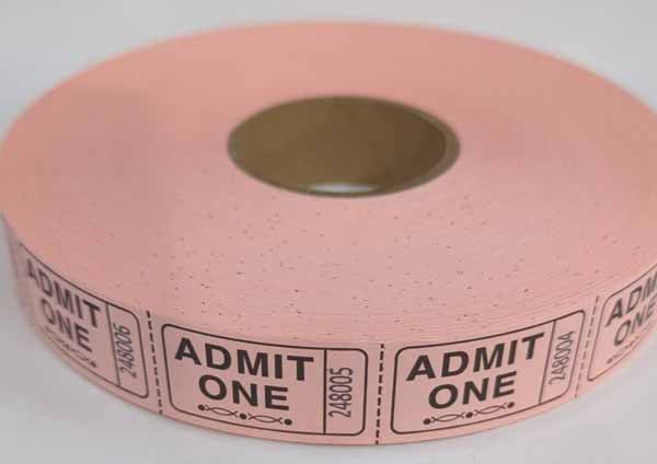 ROLL TICKETS 2000 ADMIT PINK