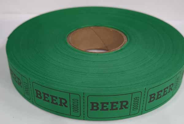 ROLL TICKETS 2000 BEER GREEN