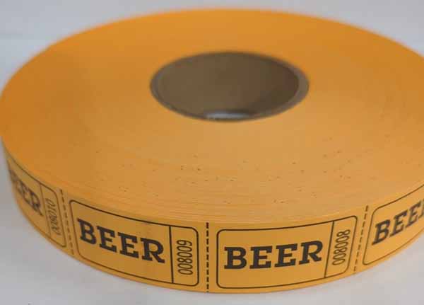 ROLL TICKETS 2000 BEER ORANGE