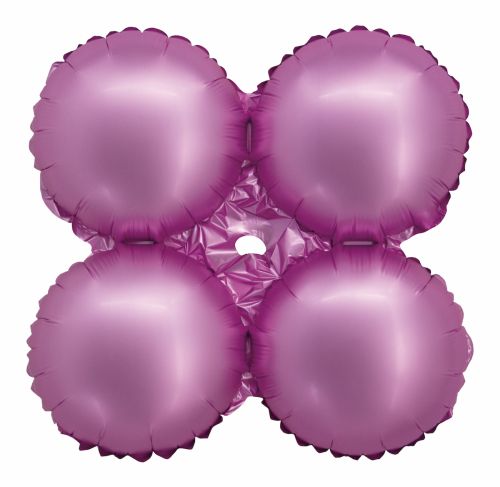 8-Inch Matte Pink Foil Quad Balloon