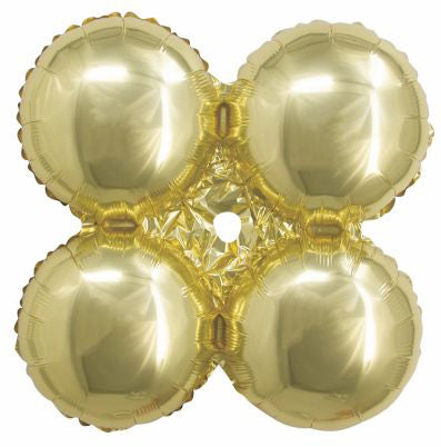 17-Inch White, Gold and Black Foil Quad Balloon
