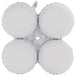 8 Inch White Foil Quad Balloon