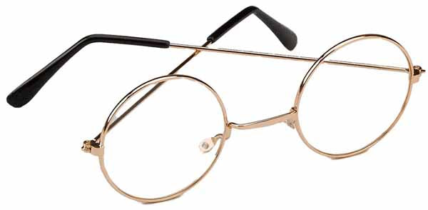 Adult Round Gold Santa Costume Glasses