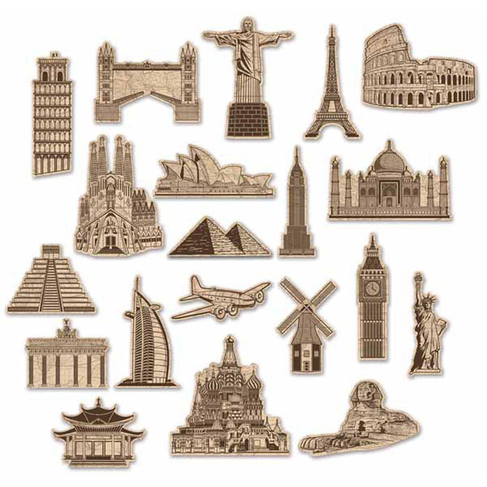 Around The World Cut Outs - Set Of 20 (2 Sided)