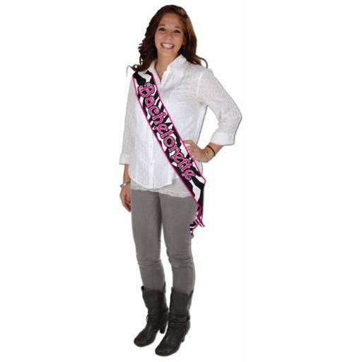 Bachlorette Zebra Print Satin Sash