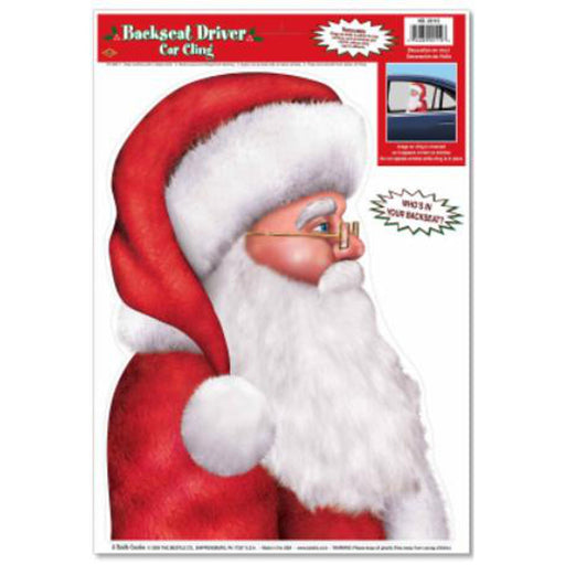 Backseat Driver Santa Window Decal