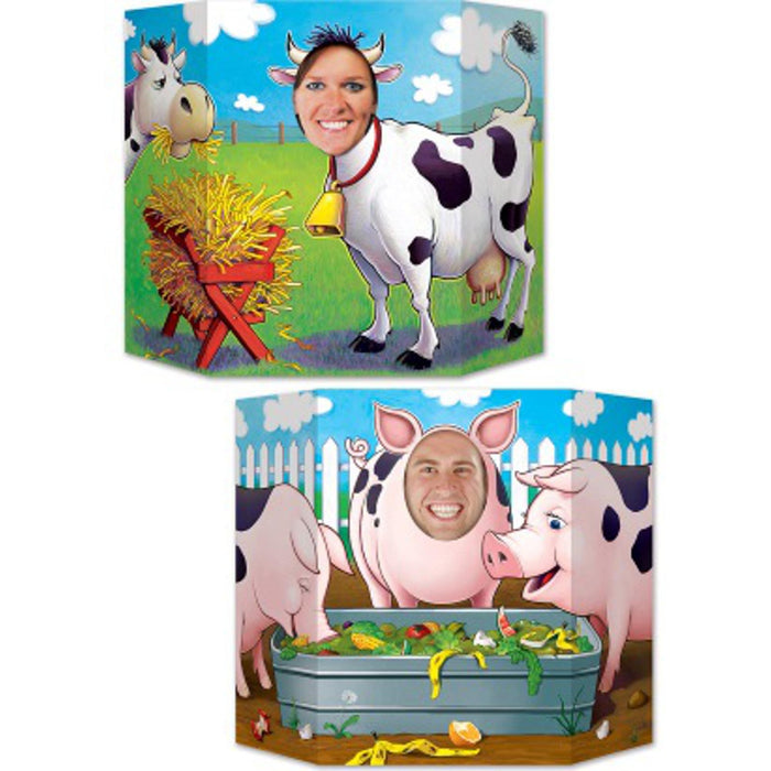 "Barnyard Friends Photo Prop - Fun And Colorful Farm Scene Backdrop"