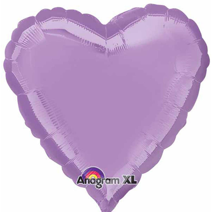 "Beautiful Pearl Lavender Heart Balloon Package - 18""