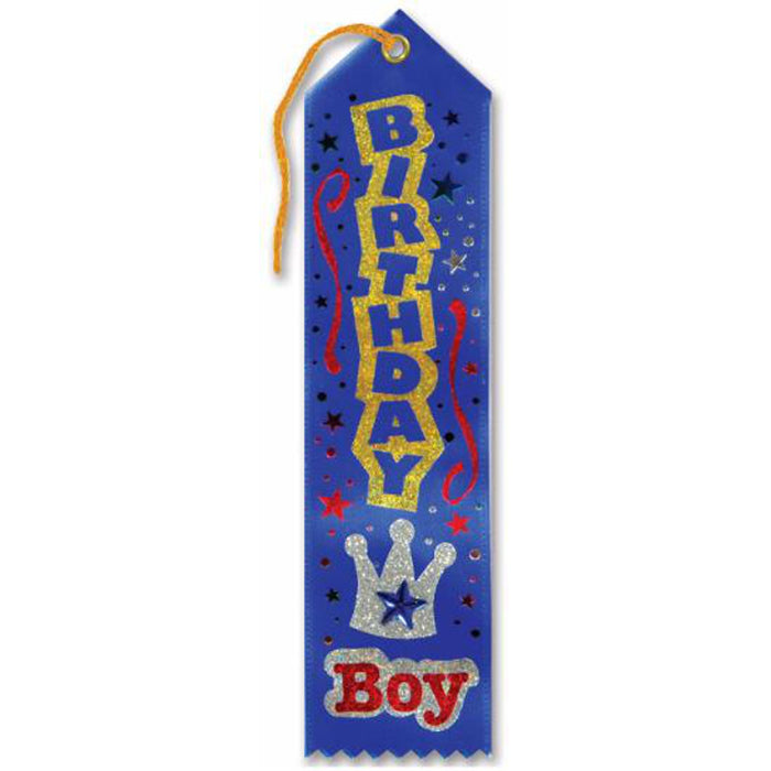 Birthday Boy Jeweled Ribbon - 2"X8"