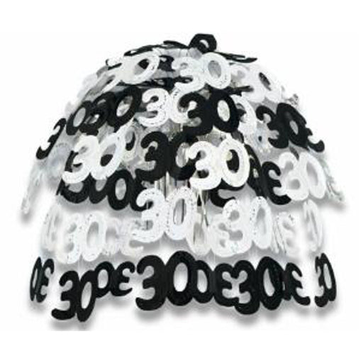 Elegant Birthday Cascades: Black and Silver Hanging Decorations (3/Pk)