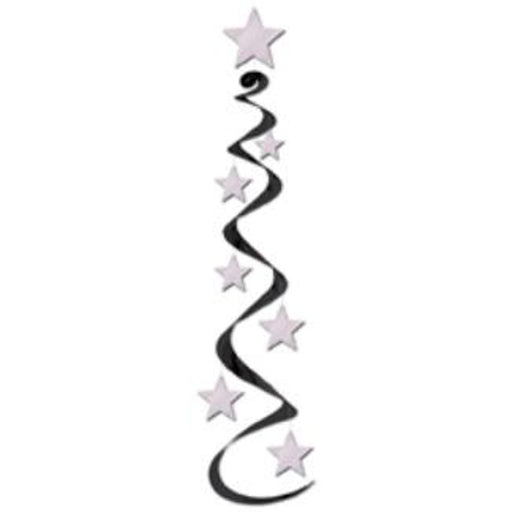 "Black And Silver Star Swirls (3 Pack) - 30 Inches"