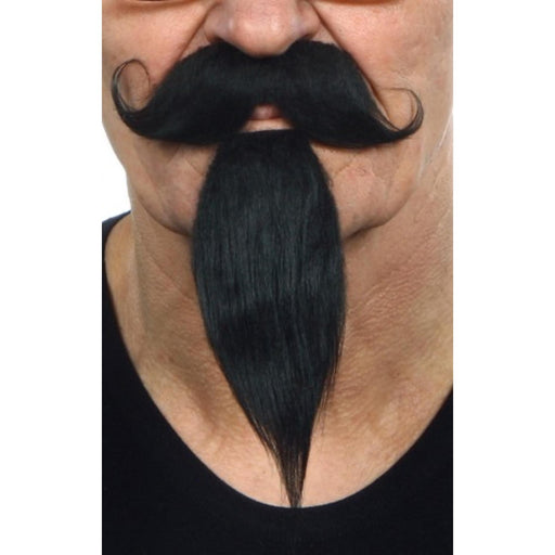 European Beard And Moustache Set - Black