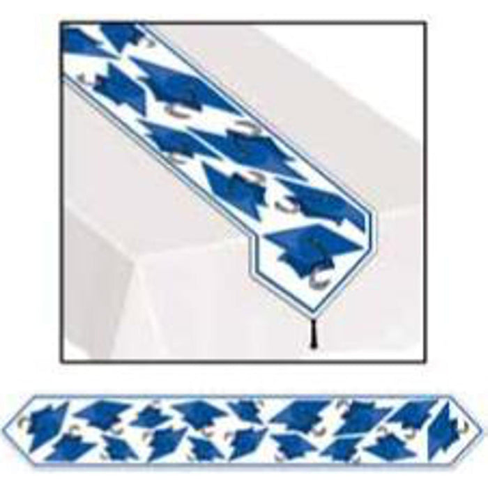 Blue Grad Cap Table Runner - 11"X6"