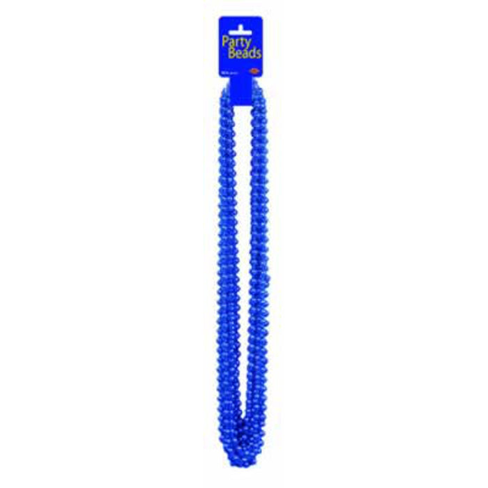 Blue Party Beads - Pack Of 12 (7 1/2Mm X 33")