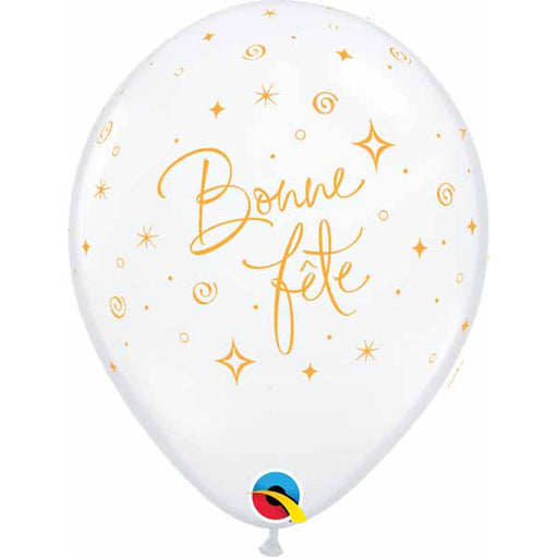 Bonne Fete Clear Balloons With Gold Ink (11", 50 Count)