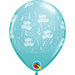 Caribbean Blue Happy Birthday Around Balloons 11"  (50/Pk)