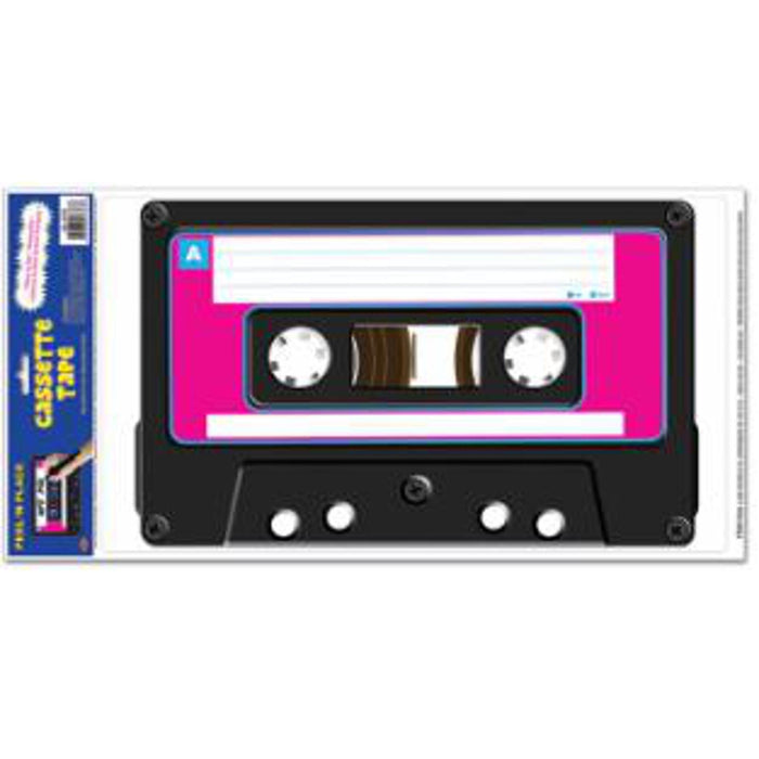 Cassette Peel 'N Place Vinyl Adhesive Decoration - 12" X 24"