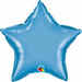 Chrome Blue Star Mylar Balloon - 20" Flat