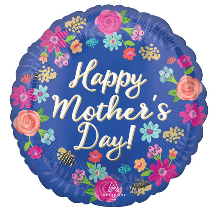 Circled Floral Round Vase With S40 Flower Food - 18"