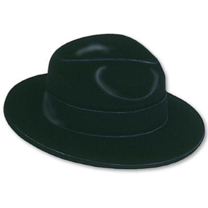 Classy Black Velour Fedora Bulk (3/Pk)