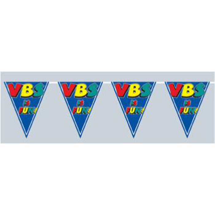 Colorful 10"X12' Vbs Is Fun Pennant Banner.