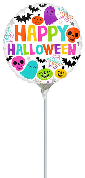 Fun and Spooky: Colorful Flat Creepy Halloween Mylar Balloon