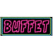 "Colorful Neon Buffet Sign - 8" X 22" For Catering Displays And Restaurant Menus"
