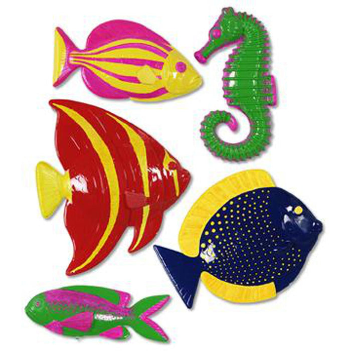 "Colorful Plastic Tropical Fish Set (5/Pk)"