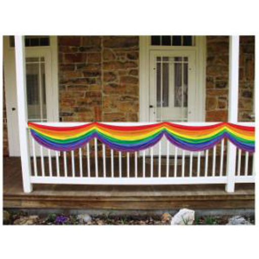 Colorful Rainbow Fabric Bunting - 5' 10" Long.