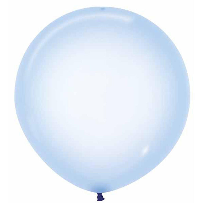 Crystal Pastel Blue 24" Latex Balloons (10/Bg)