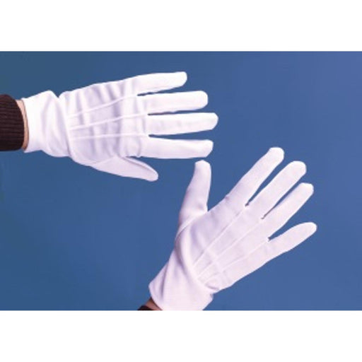 "Deluxe White Gloves With Snap Closure"