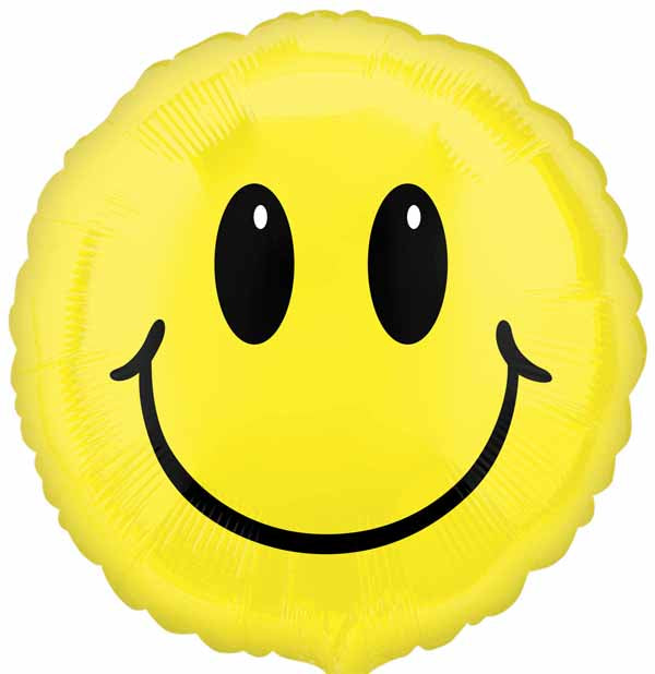 18-Inch Yellow Smiley Face Big Eyes Foil Balloon