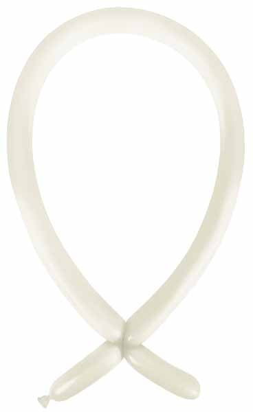 Anagram Frosty White 160 Latex Modelling Balloons, 100 Count