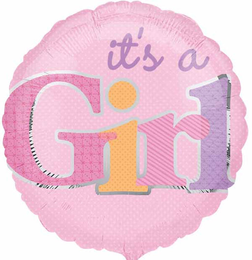 It's a Girl Pink Polka Dot 18-Inch Foil Balloon