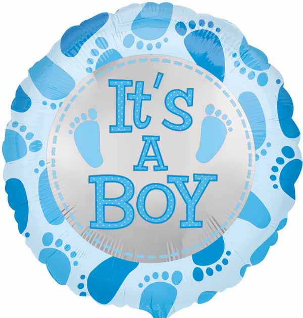 Cute Baby Boy Feet 18-Inch Foil Balloon