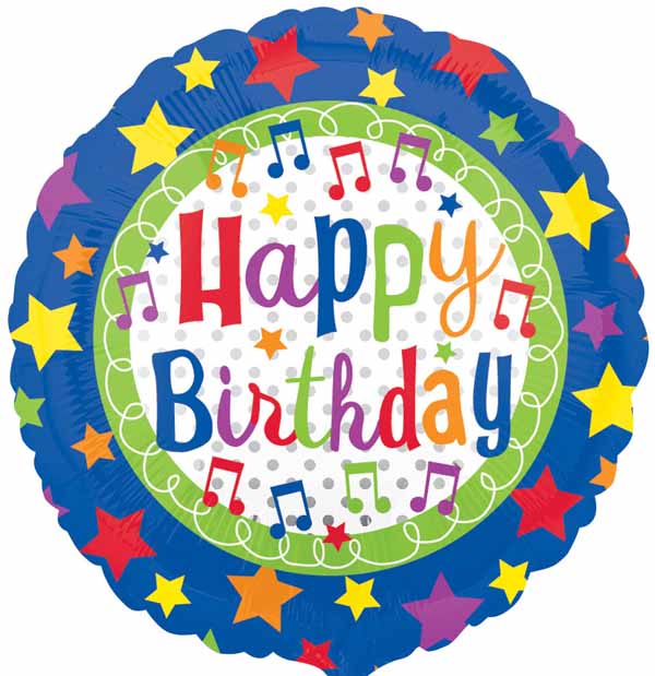 Birthday Stars 18-Inch One-Sided Foil Balloon