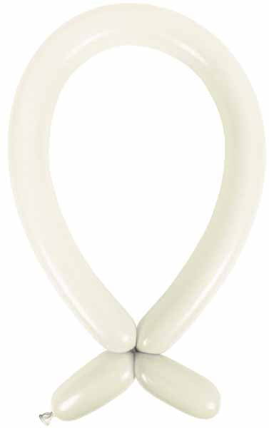 Anagram Frosty White 260 Modelling Balloons, 100 Count
