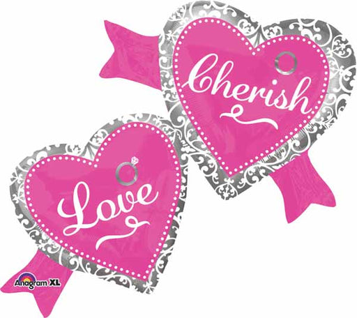 39-Inch Love and Cherish Heart-Shaped Foil Balloon