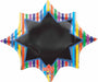 Colorful Stripe Burst Write-On Foil Balloon, 35 Inch