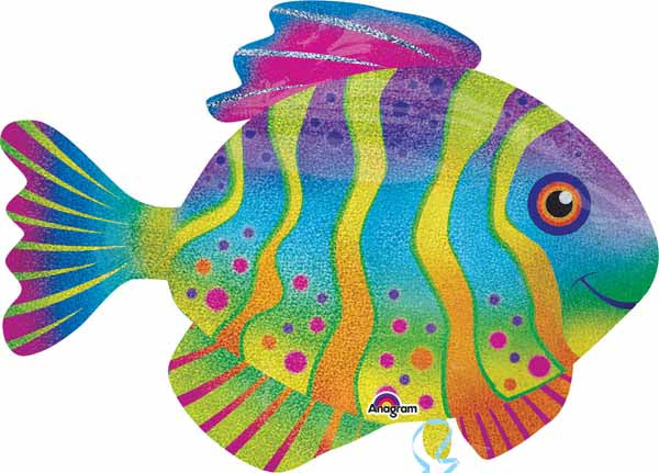 Sparkling Colourful Fish 33 Inch Foil Balloon