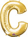 32-Inch Gold Letter C Foil Balloon