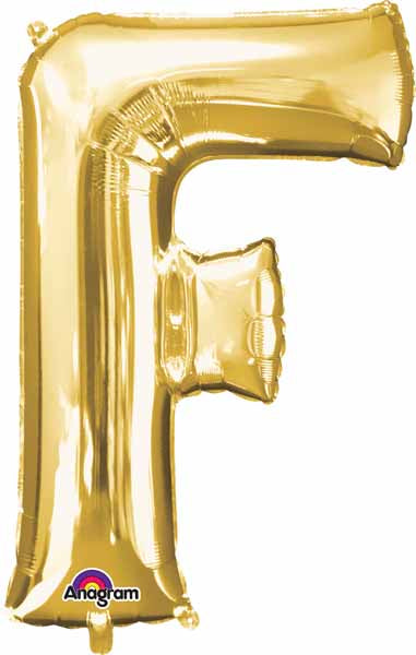 34-Inch Gold Letter F Foil Balloon